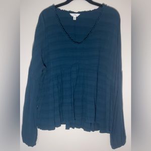 Time and Tru Blue Long Sleeve Top Size XXL
